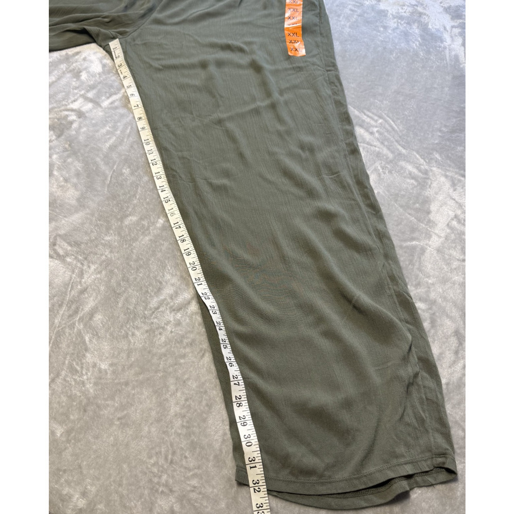 Three Dots Pants Womens XXL Green Elastic Pull On Wide Leg Pockets Rayon NWT - Picture 10 of 12
